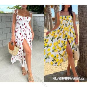 Šaty letní citronky lemon na ramínka dámské (XS/S/M ONE SIZE) ITALSKÁ MÓDA IMWHP25BENATKY