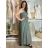 Šaty dlouhé letní na ramínka dámské (S/M/L ONE SIZE) ITALSKÁ MÓDA IMWGS251531/DR -   zelená khaki -   S/M/L