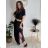 Šaty letní košilové s páskem krátký rukáv dámské (S/M/L ONE SIZE) ITALSKá MóDA IM424486/DR modrá mintova M/L