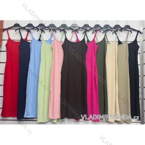 Šaty letní dlouhé na ramínka dámské (XS/S/M ONE SIZE) ITALSKÁ MÓDA IMWDK252035