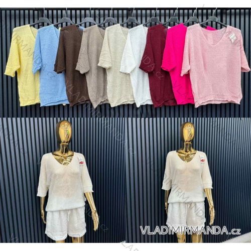 Women's long sleeve furry sweater (S/M/L ONE SIZE) ITALIAN FASHION IMWCH25116