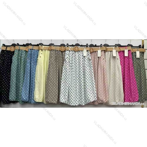 Sukně středně dlouhá puntík s páskem dámská (S/M/L ONE SIZE) ITALSKÁ MÓDA IMWBH252104