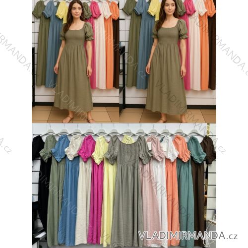 Šaty elegantní košilové dlouhý rukáv dámské (S/M ONE SIZE) ITALSKÁ MÓDA IMWY21734