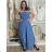 Overal dlouhý letní carmen přes prsa dámské MARTA (S/M/L ONE SIZE) ITALSKÁ MÓDA IM425411/DU S/M/L modrá