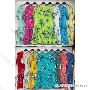 Šaty letní krátký rukáv dámské (S/M/L ONE SIZE) ITALSKÁ MÓDA IMWDV252103