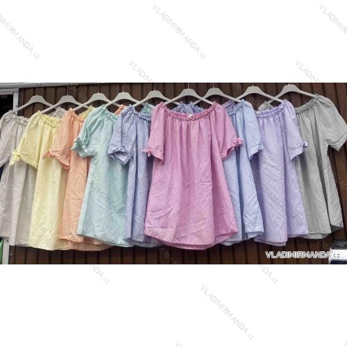 Šaty krátké volnočasové letní proužek krátký rukáv dámské (S/M/L ONE SIZE) ITALSKÁ MÓDA IMWHD252144