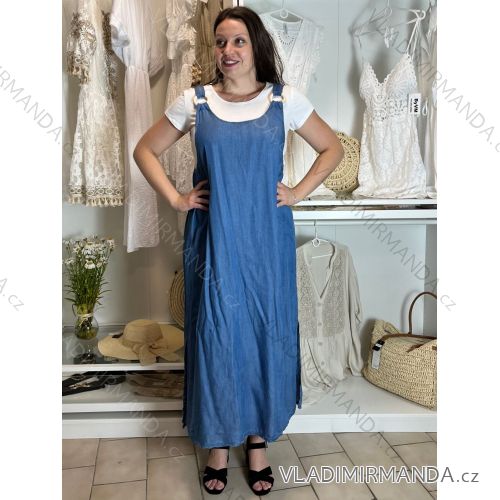 Dress with 3/4-sleeve ladies pocket (uni sl) ITALIAN Fashion IM3181746 S / M / L blue