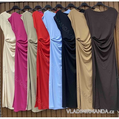 Šaty dlouhé elegantní letní krátký rukáv dámské RAVEN (XS/S/M ONE SIZE) ITALSKÁ MÓDA IMWHD252152