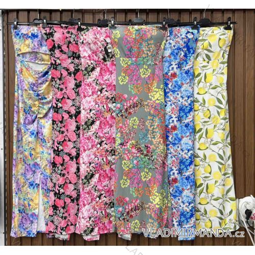 Šaty dlouhé letní květované, citronky lemon a leopardí carmen přes prsa dámské (XS/S/M ONE SIZE) ITALSKÁ MÓDA IMWHD252153