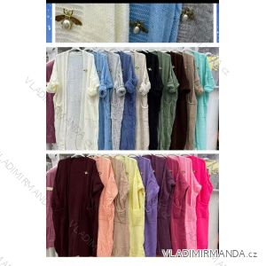 Cardigan dlouhý pletený teplý dlouhý rukáv dámský (S/M/L ONE SIZE) ITALSKÁ MÓDA IMWCW252172