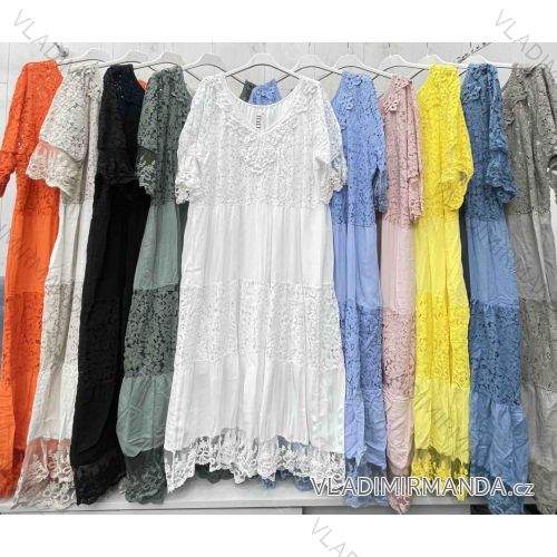 Kurzärmliges Sommer-Freizeitkleid für Damen (S/M/L EINHEITSGRÖSSE) ITALIAN FASHION IMWGB25022