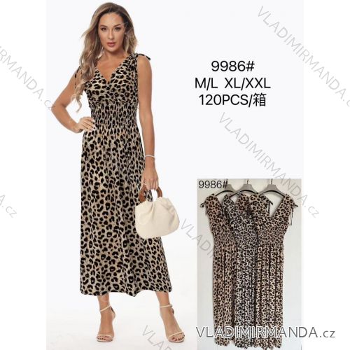 Šaty letní leopardí bez rukávu dámské nadrozměr (M/L - XL/XXL ONE SIZE) ITALSKÁ MÓDA IMBM259986