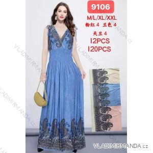 Šaty dlouhé letní bez rukávu dámské nadrozměr (M/L - XL/XXL ONE SIZE) ITALSKÁ MÓDA IMBM259106