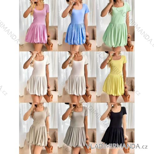 Šaty krátké letní krátký rukáv dámské (S/M/L ONE SIZE) ITALSKÁ MÓDA IMWKK252215