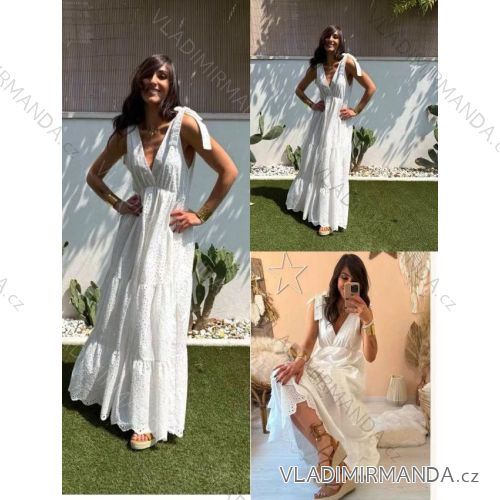 Šaty dlouhé na ramínka dámské (S/M/L ONE SIZE) ITALSKÁ MÓDA IMM25M58181