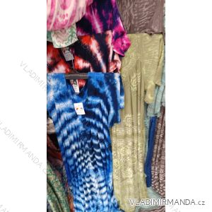 Šaty dlouhé letní krátký rukáv dámské nadrozměr (42/44/46 ONE SIZE) INDICKÁ MÓDA PME252242