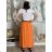Langer Damenrock (S/M/L Einheitsgröße) ITALIAN FASHION IMWBL25483 S / M / L oranžová