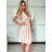 Women's Lace Cotton Short Sleeve Dress (S/M ONE SIZE) ITALIAN FASHION IMM23M7267 S/M Light blue