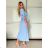 Langes Chiffon-Kurzarmkleid für Damen (S/M ONE SIZE) ITALIAN FASHION IMWGS231048