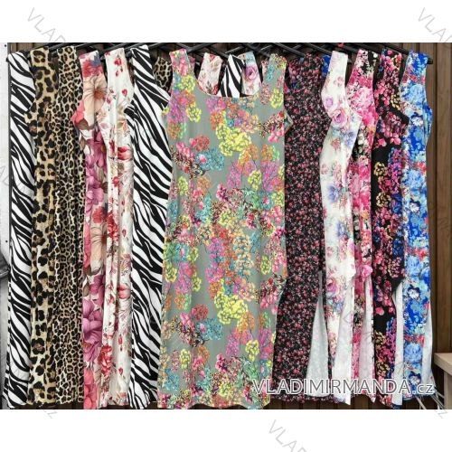 Šaty dlouhé letní na ramínka dámské nadrozměr (42/44/46 ONE SIZE) ITALSKÁ MÓDA IMWHD252365