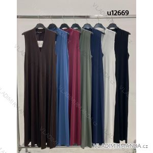 Šaty dlouhé letní bez rukávu dámské (S/M/L ONE SIZE) ITALSKÁ MÓDA IMM25M12669