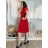 Women's Lace Cotton Short Sleeve Dress (S/M ONE SIZE) ITALIAN FASHION IMM23M7267 S/M Light blue
