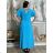 Šaty dlhé elegantný letný krátky rukáv dámske nadrozmer ASTRA (42/44/46 ONE SIZE) TALIANSKA MÓDA IM425422/DUR  čierna