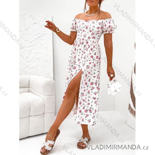 Šaty letné kvetované krátky rukáv dámske (XS/S/M ONE SIZE) TALIANSKA MÓDA IMWGB252283