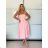 Women's short sleeve summer casual dress (S/M/L ONE SIZE) ITALIAN FASHION IMWGB25022 -   light green -   S / M