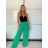 Elegant long women's pants (UNI S-L) ITALIAN FASHION IMD23417 -   green -   M / L