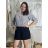 Short Sleeve Shirt Dress women (uni L-2XL) ITALIAN MODA IMS20002  blue