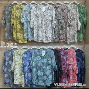 Tunika košilová 3/4 dlouhý rukáv dámská (S/M/L ONE SIZE) ITALSKÁ MÓDA IMWBR252320