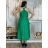 Women's summer short sleeve dress (44/46/48 ONE SIZE) ITALIAN FASHION IM424287 S / M / L green khaki