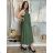 Women's summer short sleeve dress (44/46/48 ONE SIZE) ITALIAN FASHION IM424287 S / M / L green khaki