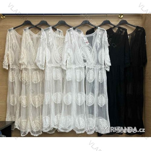 Přehoz přes plavky dlouhý krajkový dlouhý rukáv dámský (S/M/L ONE SIZE) ITALSKÁ MÓDA IMWBR252326