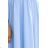425-12 MATILDE Kleid mit Ausschnitt und kurzen Ärmeln - hellblau