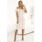 599-1 CARMEN Figurbetontes Midikleid im spanischen Stil - beige