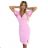 479-10 NINA elegant dress with envelope neckline, sleeves and belt - candy pink
