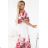 606-1 Long summer dress in a floral red ombre pattern?