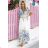 613-1 CELINA Airy maxi dress with envelope neckline, belt and floral ombre - light blue