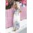 613-1 CELINA Airy maxi dress with envelope neckline, belt and floral ombre - light blue