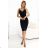 610-1 Dazzling Glitter Pencil Dress with Wrap Neck and Straps – Black