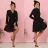 313-17 ISABELLE Polish Pleated Dress with Long Sleeves and Neckline - Black