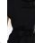 240-8 ROXI dress with asymmetrical skirt and belt - BLACK