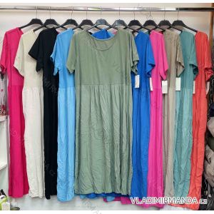 Šaty volnočasové letní krátký rukáv dámské (S/M/L ONE SIZE) ITALSKÁ MÓDA IMWDL252344