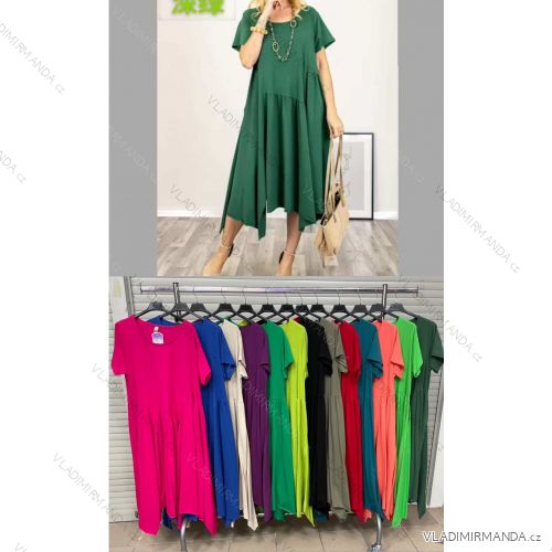 Šaty letné krátky rukáv dámske nadrozmer (42/44/46 ONE SIZE) TALIANSKA MÓDA IMWDL252345