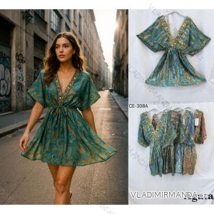 Šaty krátké letní krátký rukáv dámské (S/M/L ONE SIZE) INDICKÁ MÓDA IMWKA252399