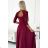 Women's Long Elegant Satin Dress (XL) ITALIAN FASHION NUMECO24411/DU XXL wine