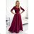 Women's Long Elegant Satin Dress (XL) ITALIAN FASHION NUMECO24411/DU XXL wine