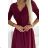 Women's Long Elegant Satin Dress (XL) ITALIAN FASHION NUMECO24411/DU XXL wine